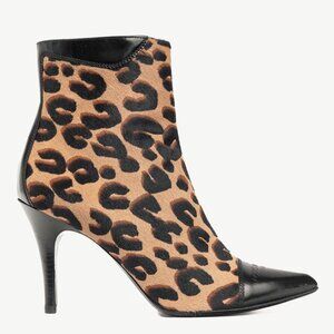 Louis Vuitton Wild Leopard Calf-Hair & Black Leather Ankle Boots